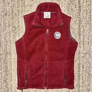 Ivory Ella Women's Maroon Fleece Full Zip Logo Vest